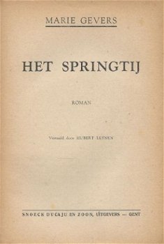 MARIE GEVERS**HET SPRINGTIJ**HUBERT LEYNEN**SNOECK DUCAJU** - 2