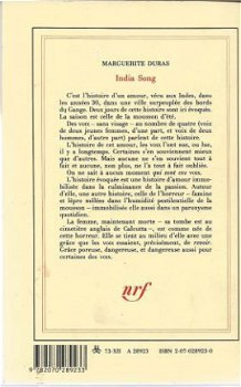 MARGUERITE DURAS**INDIA SONG**NRF GALLIMARD SOFTCOVER** - 2