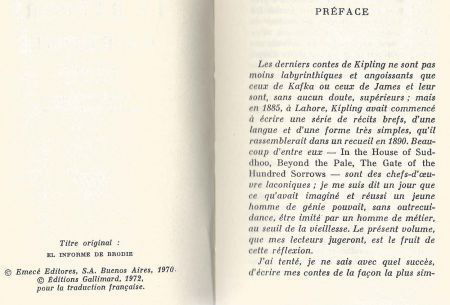 JORGE LUIS BORGES**LE RAPPORT BRODIE**FRANCOISE MARIE BOSSET - 5