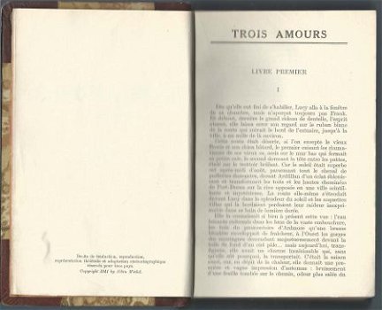 J. A. CRONIN**TROIS AMOURS**THREE LOVES**HARDCOVER RELIURE T - 3