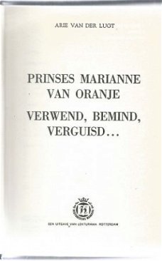 ARIE VAN DER LUGT**PRINSES MARIANNE VAN ORANJE**LEKTURAMA