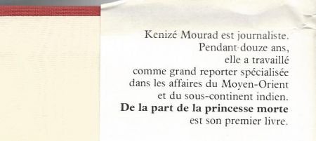 KENIZE MOURAD**DE LA PART DE LA PRINCESSE MORTE**TOILE TEXTU - 4