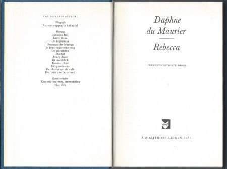 DAPHNE DU MAURIER**REBECCA**BLAUWE SIJTHOFF**HARDCOVER - 2