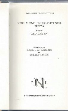 PAUL HEYSE+CARL SPITTELER**VERHALEND EN ESSAYISTISCH PROZA**