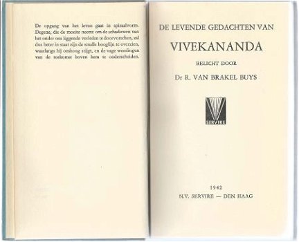 DR. R. VAN BRAKELL BUYS**VIVEKANANDA**DE LEVENDE GEDACHTE - 4