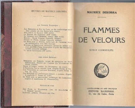 MAURICE DEKOBRA**FLAMMES DE VELOURS**RELIURE BAUDINIERE - 6