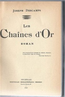 JOSEPH DESCAMPS**LES CHAINES D' OR**NOUVELLE BIBLIOTHEQUE**