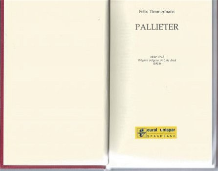 FELIX TIMMERMANS**PALLIETER**FACSIMILE EERSTE DRUK**EURAL UN - 2