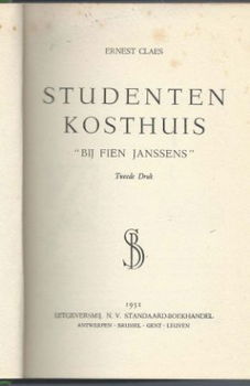 ERNEST CLAES**STUDENTENKOSTHUIS BIJ FIEN JANSSENS**HARDCOVER - 2