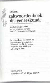 COËLHO**ZAKWOORDENBOEK DER GENEESKUNDE**ELSEVIER KONINKLIJKE - 2