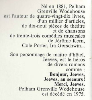 P.G. WODEHOUSE**CA VA, JEEVES?**HARDCOVER FRANCE-LOISIRS** - 3