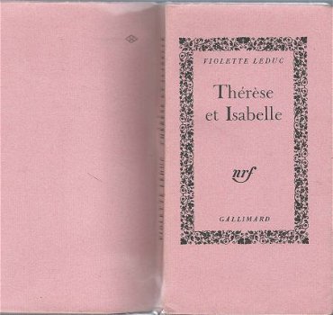 VIOLETTE LEDUC**THERESE ET ISABELLE**NRF GALLIMARD**SOFTCOBV - 5