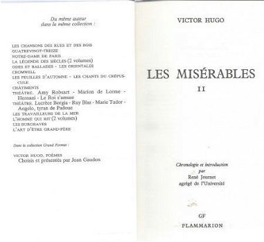 VICTOR HUGO**LES MISERABLES**TOME I + TOME II + TOMEIII**GF - 5