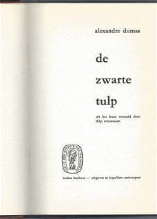 ALEXANDRE DUMAS**DE ZWARTE TULP**LA TULIPE NOIRE**BECKERS