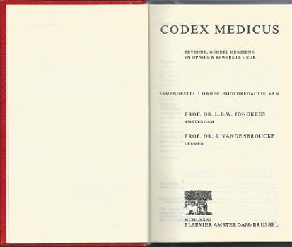 CODEX MEDICUS**PROF.DR. L.B.W. JONGKEES+PROF.VANDENBROUCKE - 4