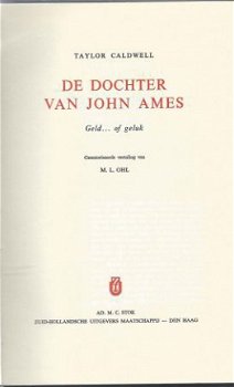 TAYLOR CALDWELL**DE DOCHTER VAN JOHN AMES*LINNEN+GOUD-OPDRUK - 2