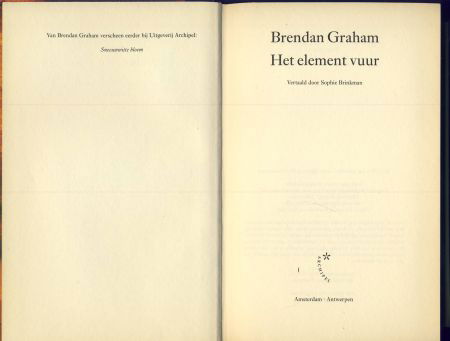 BRENDAM GRAHAM**HET ELEMENT VUUR**ARCHIPEL**HARDCOVE - 2