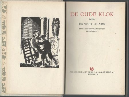 ERNEST CLAES**DE OUDE KLOK*TEXTUUR LINNEN STANDAARD*1947** - 3