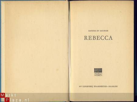 DAPHNE DU MAURIER**REBECCA**BLAUWE SPAARNESTAD - 2