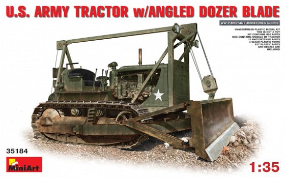 U.S. Army Caterpillar Tractor with dozer blade 1:35 Miniart - 1