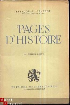 FRANCOIS G. GANSHOF**PAGES D'HISTOIRE**EDITIONS UNIVERSITAIR