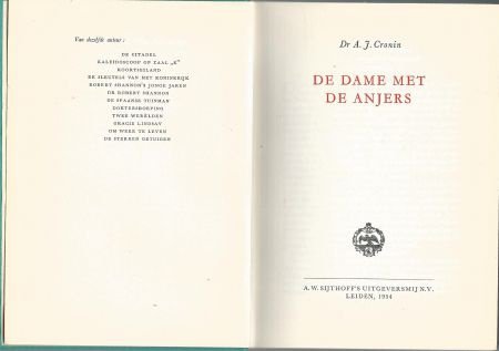 DR. A. J. CRONIN**DE DAME MET DE ANJERS**A.W. SIJTHOFF'S UIT - 4