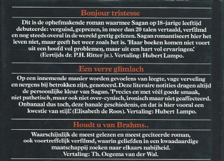 FRANCOISE SAGAN**1.BONJOUR TRISTESSE.2.EEN VERRE GLIMLACH.3. - 2