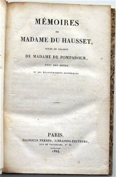 Memoires de Madame du Hausset 1824 Madame de Pompadour - 2