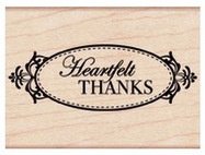 SALE NIEUW van Hero Arts houten stempel Heartfelt Thanks. - 1