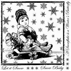 SALE GROTE cling stempel Little Snow Baby van Crafty Individuals