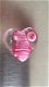 Handgemaakt hart van glas roze met rondje NIEUW. - 1 - Thumbnail