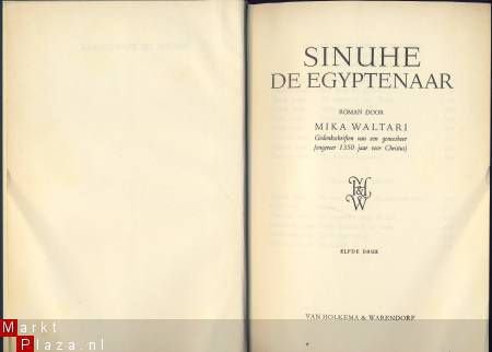 MIKA WALTARI**SINUHE DE EGYPTENAAR*LINNEN+GOUDOPDRUK+SPLENDI - 2