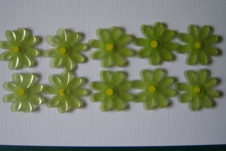 Pakje van 10 plastic bloemetjes [groen - 1