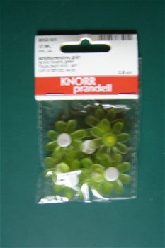 Pakje van 10 plastic bloemetjes [groen - 2