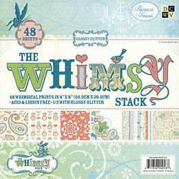 SALE NIEUW Whimsy Vintage Glitter Paper Pad 8X8 Inch 48 vel van DCWV - 1