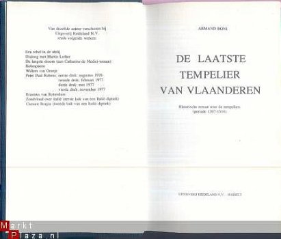 ARMAND BONI**DE LAATSTE TEMPELIER VAN VLAANDEREN**LINNEN HAR - 1