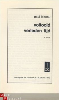 PAUL LEBEAU**VOLTOOID VERLEDEN TIJD**DE CLAUWAERT 1970 - 3