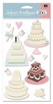 SALE NIEUW Jolee's Boutique I Do Dimensional Sticker Wedding Cake. - 1