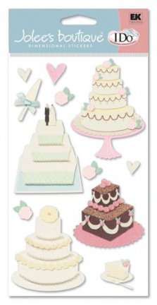 SALE NIEUW Jolee's Boutique I Do Dimensional Sticker Wedding Cake.