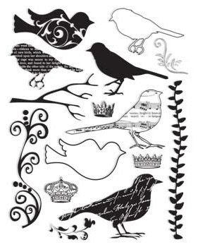 SALE NIEUW GROTE Clear Stamp set in folder 7Gypsies Victoria Bird - 1