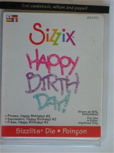 Sizzix die happy birthday