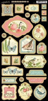 SALE NIEUW SET papier + 2 maal chipboard stickers + cardstock Flowers Botanical Tea van Graphic 45 - 3