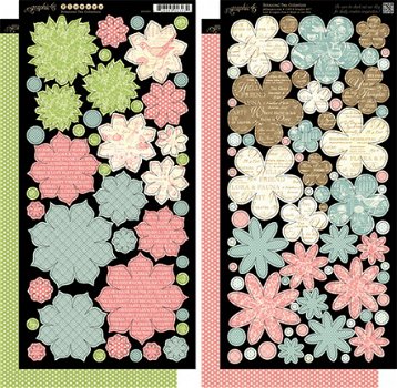SALE NIEUW SET papier + 2 maal chipboard stickers + cardstock Flowers Botanical Tea van Graphic 45 - 4