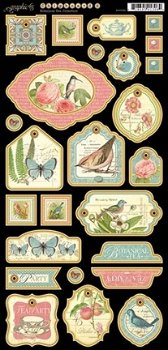 SALE NIEUW SET papier + 2 maal chipboard stickers + cardstock Flowers Botanical Tea van Graphic 45. - 3