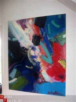 Kleurrijk Abstrakt (1987) van de kunstenaar P. Scholten - 1