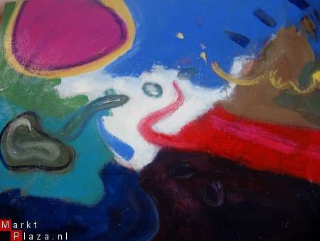 Kleurrijk Abstrakt (1990) van de kunstenaar P. Scholten - 2
