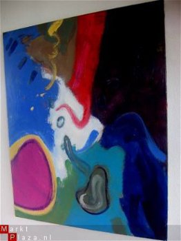Kleurrijk Abstrakt (1990) van de kunstenaar P. Scholten - 3