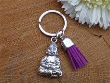 Sleutelhanger grote buddha (paars)