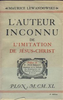 MAURICE LEWANDOWSKI**L'AUTEUR INCONNU DE L'IMITATION DE JESU - 1