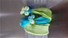 2 handgemaakte glaskralen groen blauw bloem rekarmband NIEUW - 2 - Thumbnail